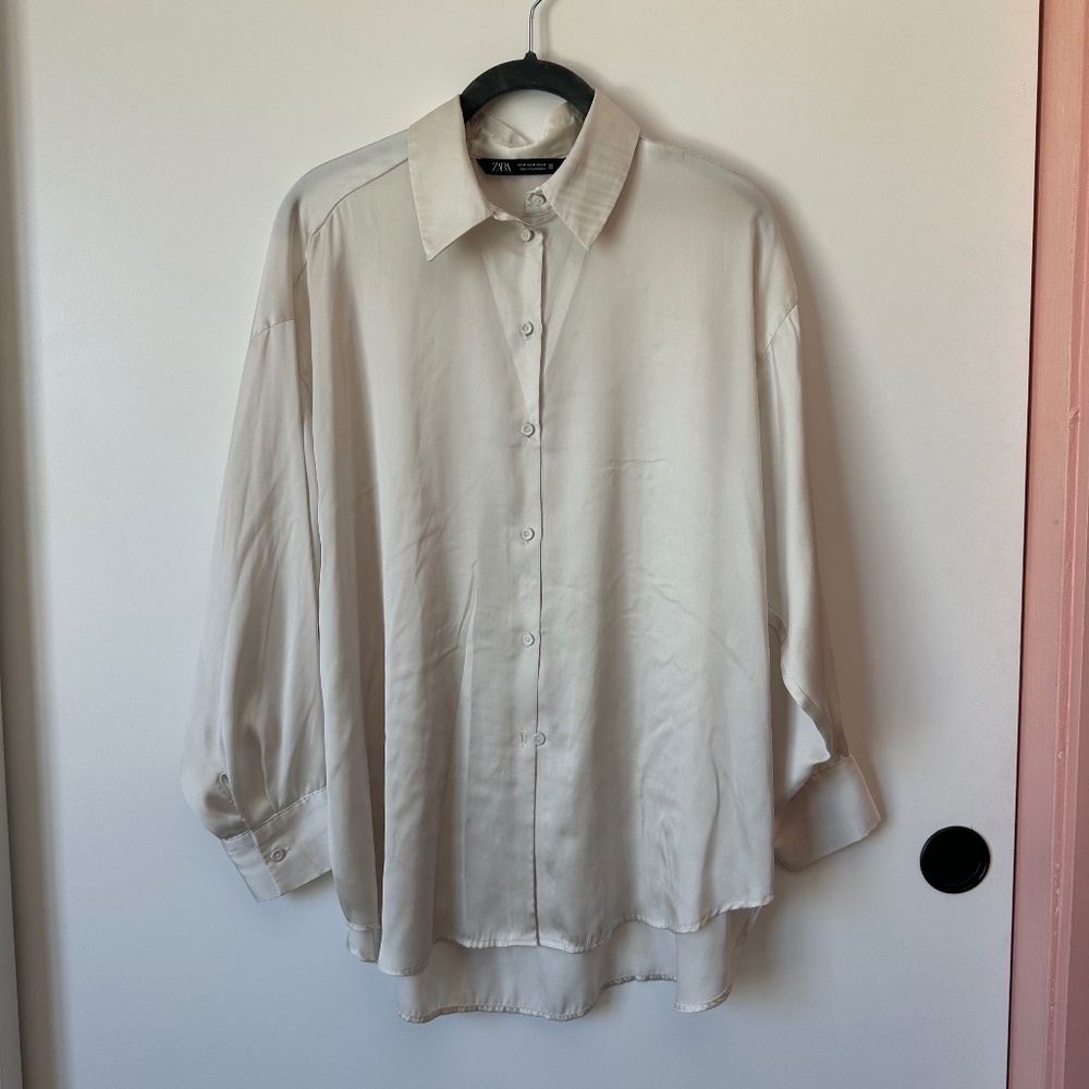 Zara Satin Button Down